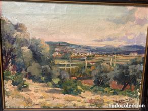Arte: Ramón Hostench i Noguera 1884-1956 padre escolapio Sabadell, 51x38 obra y 65x52 con marco
